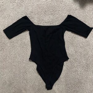 Off the Shoulder Women Black Bodysuit